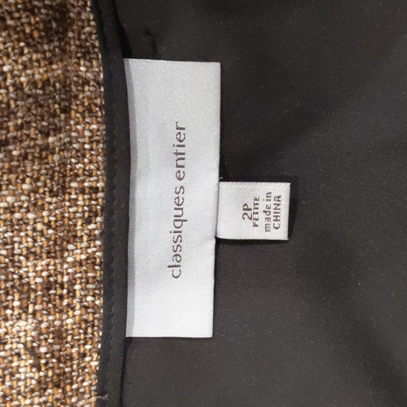 Tweed Skirt 2 petite Brown Nubby Wool Blend zipper Edgy Office Style Nordstrom - Picture 2 of 5